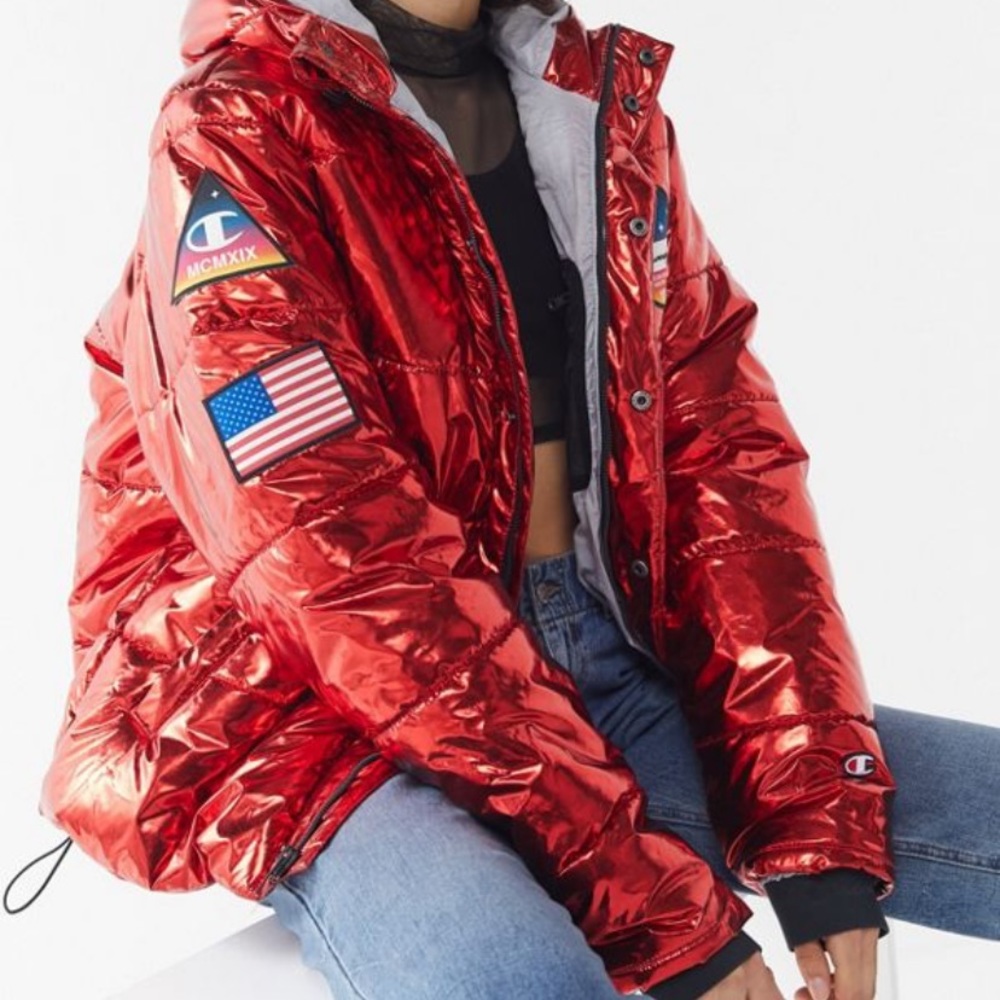 Champion limited edition metallic patch work puffer